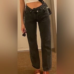 Princess Polly Asymmetrical Jeans size US 2
